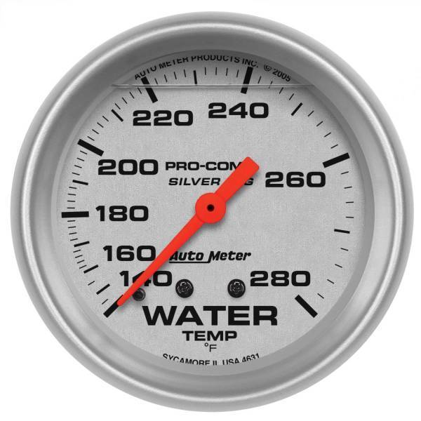 Autometer - AutoMeter GAUGE WATER TEMP 2 5/8in. 140-280deg.F LIQUID FILLED MECH ULTRA-LITE - 4631