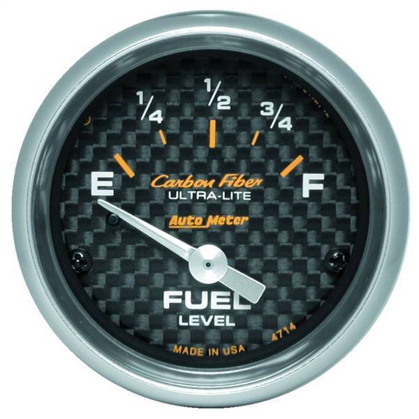 Autometer - AutoMeter GAUGE FUEL LEVEL 2 1/16in. 0OE TO 90OF ELEC CARBON FIBER - 4714