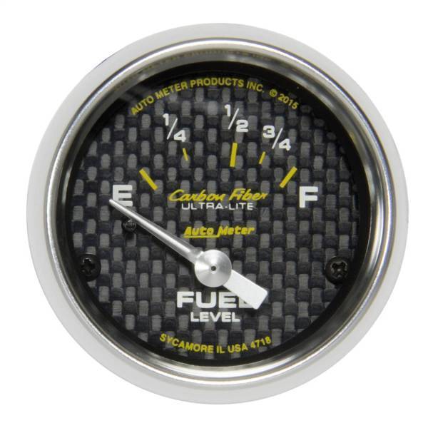 Autometer - AutoMeter GAUGE FUEL LEVEL 2 1/16in. 16OE TO 158OF ELEC CARBON FIBER - 4718