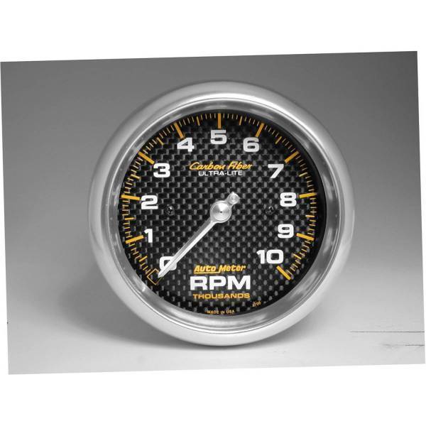 Autometer - AutoMeter GAUGE TACHOMETER 3 3/8in. 10K RPM IN-DASH CARBON FIBER - 4798