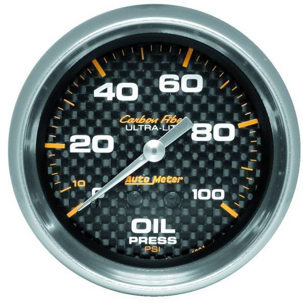 Autometer - AutoMeter GAUGE OIL PRESSURE 2 5/8in. 100PSI MECHANICAL CARBON FIBER - 4821