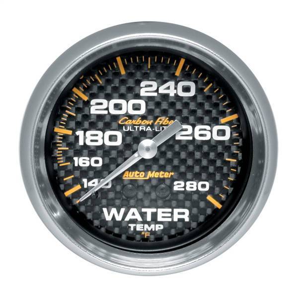 Autometer - AutoMeter GAUGE WATER TEMP 2 5/8in. 140-280deg.F MECHANICAL CARBON FIBER - 4831