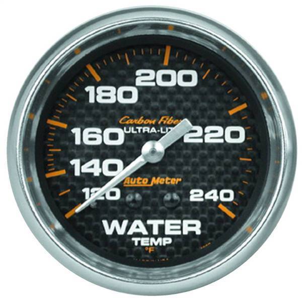 Autometer - AutoMeter GAUGE WATER TEMP 2 5/8in. 120-240deg.F MECHANICAL CARBON FIBER - 4832