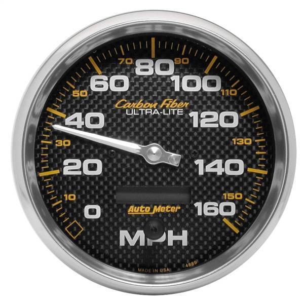 Autometer - AutoMeter GAUGE SPEEDOMETER 5in. 160MPH ELEC. PROGRAMMABLE CARBON FIBER - 4889