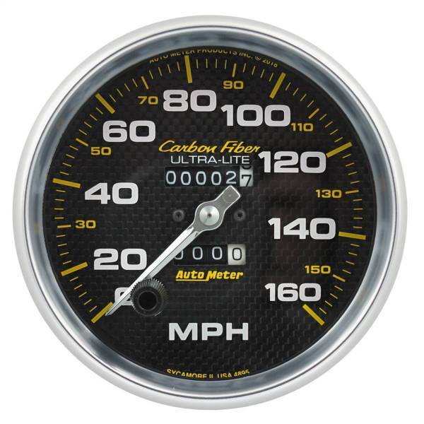 Autometer - AutoMeter GAUGE SPEEDOMETER 5in. 160MPH MECHANICAL CARBON FIBER - 4895