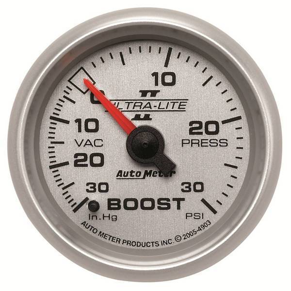 Autometer - AutoMeter GAUGE VAC/BOOST 2 1/16in. 30INHG-30PSI MECHANICAL ULTRA-LITE II - 4903