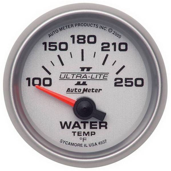 Autometer - AutoMeter GAUGE WATER TEMP 2 1/16in. 100-250deg.F ELECTRIC ULTRA-LITE II - 4937
