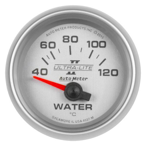 Autometer - AutoMeter GAUGE WATER TEMP 2 1/16in. 40-120deg.C ELECTRIC ULTRA-LITE II - 4937-M