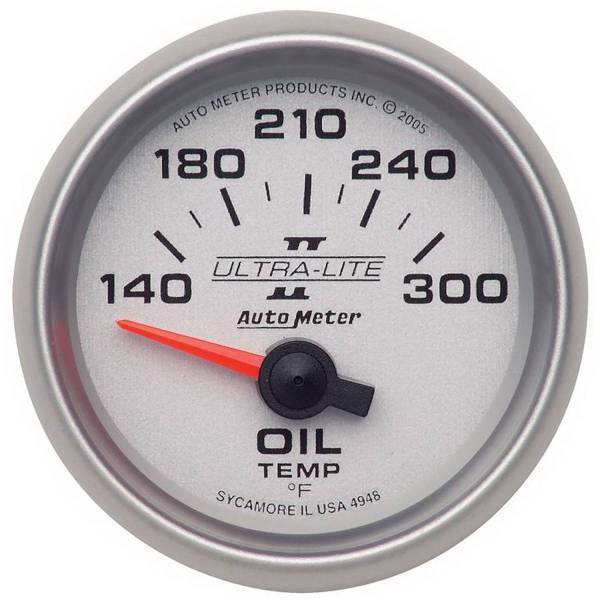 Autometer - AutoMeter GAUGE OIL TEMP 2 1/16in. 140-300deg.F ELECTRIC ULTRA-LITE II - 4948