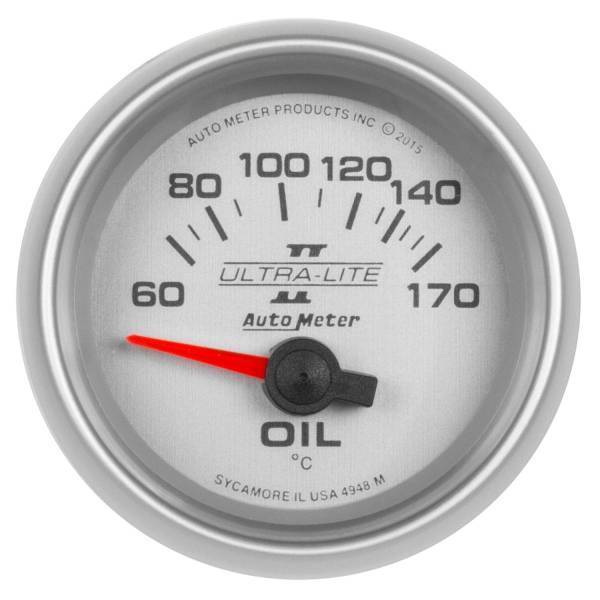 Autometer - AutoMeter GAUGE OIL TEMP 2 1/16in. 60-170deg.F ELECTRIC ULTRA-LITE II - 4948-M