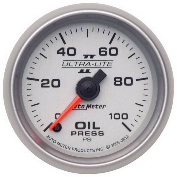 Autometer - AutoMeter GAUGE OIL PRESSURE 2 1/16in. 100PSI DIGITAL STEPPER MOTOR ULTRA-LITE II - 4953