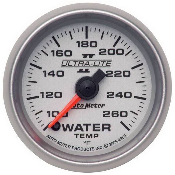 Autometer - AutoMeter GAUGE WATER TEMP 2 1/16in. 100-260deg.F DIGITAL STEPPER MOTOR ULTRA-LITE II - 4955