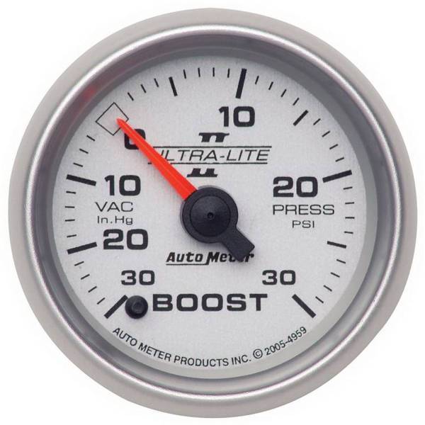 Autometer - AutoMeter GAUGE VAC/BOOST 2 1/16in. 30INHG-30PSI DIGITAL STEPPER MOTOR ULTRA-LITE II - 4959