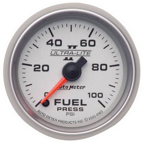 Autometer - AutoMeter GAUGE FUEL PRESSURE 2 1/16in. 100PSI DIGITAL STEPPER MOTOR ULTRA-LITE II - 4963