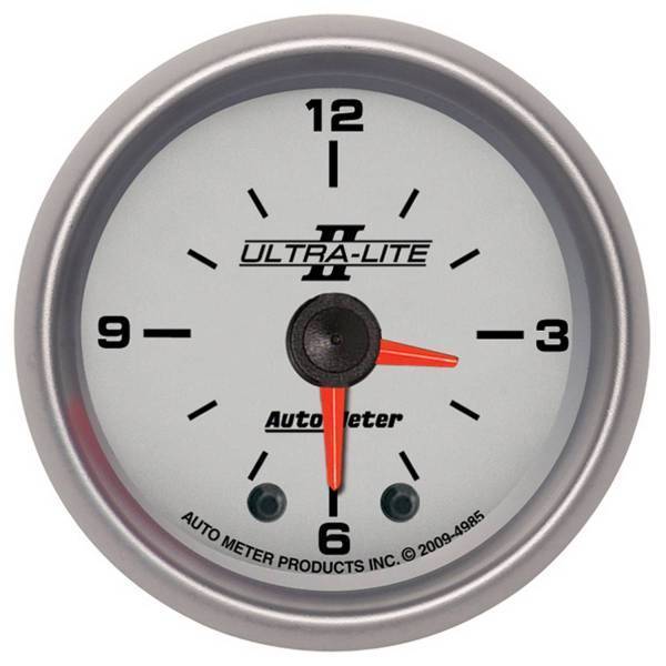 Autometer - AutoMeter GAUGE CLOCK 2 1/16in. 12HR ANALOG ULTRA-LITE II - 4985