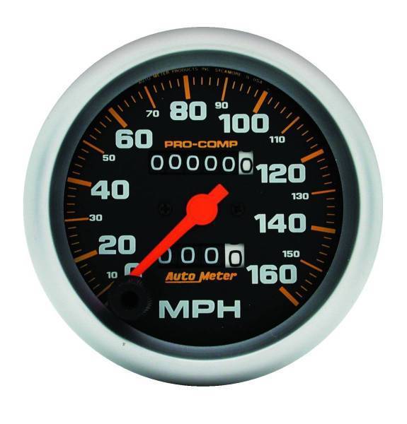 Autometer - AutoMeter GAUGE SPEEDOMETER 3 3/8in. 160MPH MECHANICAL PRO-COMP - 5153