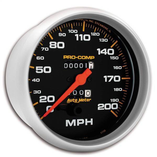 Autometer - AutoMeter GAUGE SPEEDOMETER 5in. 200MPH MECHANICAL PRO-COMP - 5156