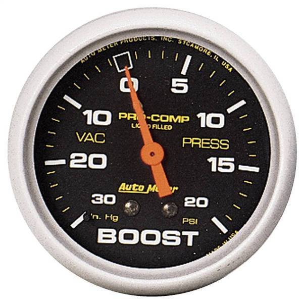 Autometer - AutoMeter GAUGE VAC/BOOST 2 5/8in. 30INHG-20PSI LIQUID FILLED MECH PRO-COMP - 5401