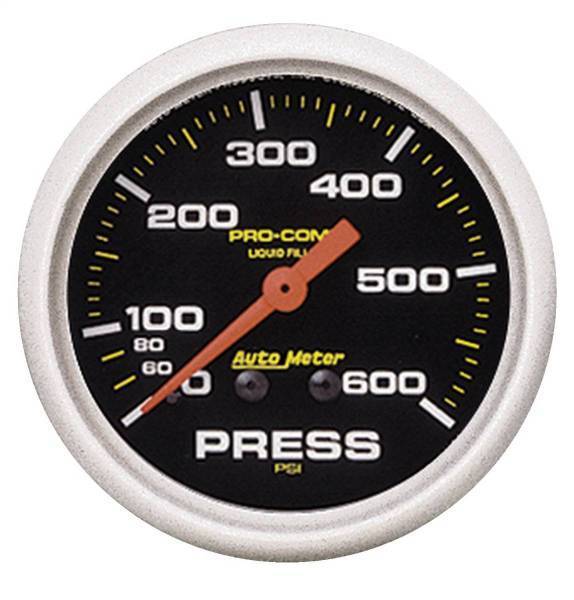 Autometer - AutoMeter GAUGE PRESSURE 2 5/8in. 600PSI LIQUID FILLED MECH PRO-COMP - 5425