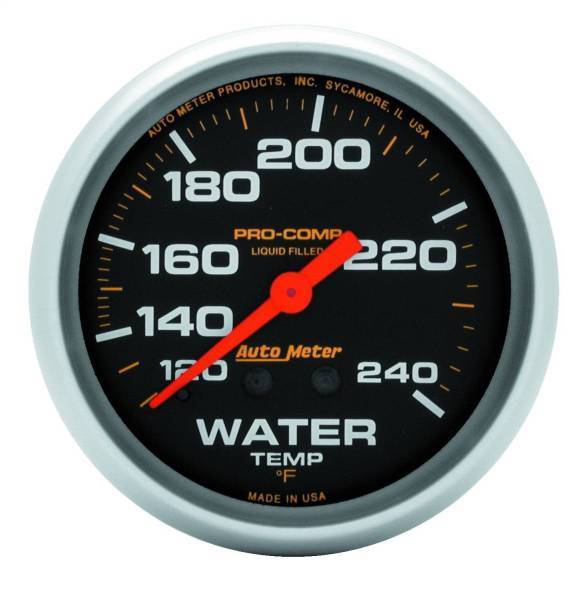 Autometer - AutoMeter GAUGE WATER TEMP 2 5/8in. 120-240deg.F LIQUID FILLED MECH 12FT. PRO-COMP - 5433