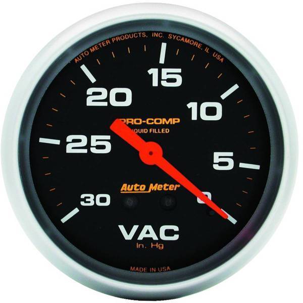 Autometer - AutoMeter GAUGE VACUUM 2 5/8in. 30INHG LIQUID FILLED MECH PRO-COMP - 5484