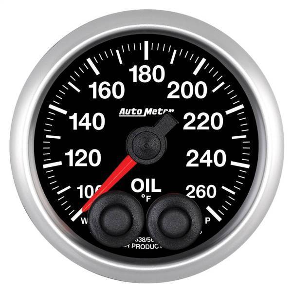 Autometer - AutoMeter GAUGE OIL TEMP 2 1/16in. 260deg.F STEPPER MTR W/PK/WRN ELITE W/O PRO-CONTR - 5638-05702