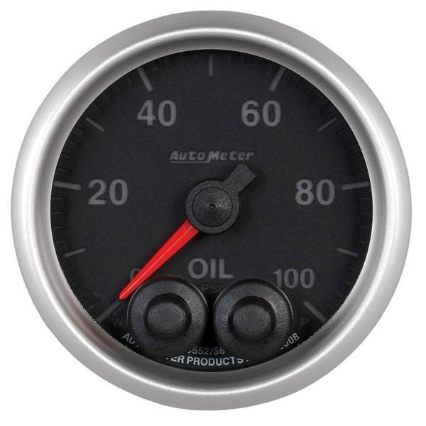 Autometer - AutoMeter GAUGE OIL PRESS 2 1/16in. 100PSI STPR MTR W/PK/WRN ELITE W/O PRO-CONTROL - 5652-05702