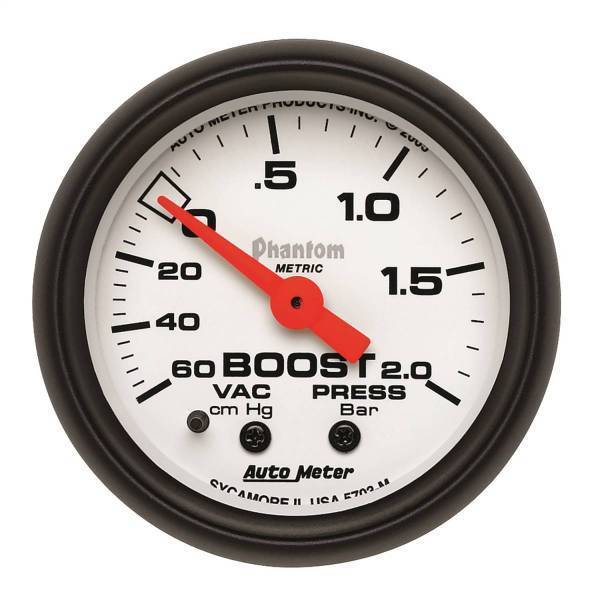 Autometer - AutoMeter GAUGE VAC/BOOST 2 1/16in. 60CMHG-2.0BAR MECHANICAL PHANTOM - 5703-M