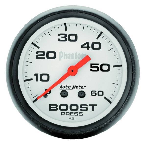 Autometer - AutoMeter GAUGE BOOST 2 1/16in. 60PSI MECHANICAL PHANTOM - 5705