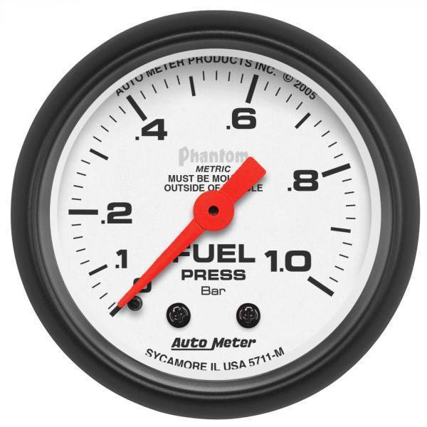 Autometer - AutoMeter GAUGE FUEL PRESSURE 2 1/16in. 1.0BAR MECHANICAL PHANTOM - 5711-M