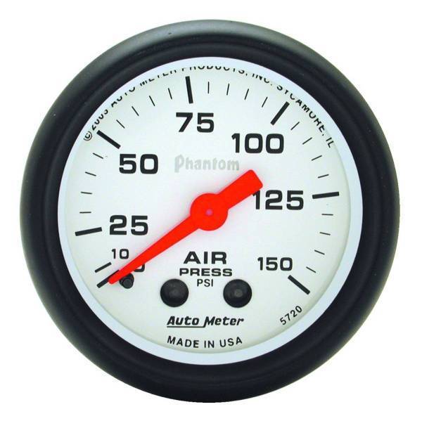 Autometer - AutoMeter GAUGE AIR PRESS 2 1/16in. 150PSI MECHANICAL PHANTOM - 5720