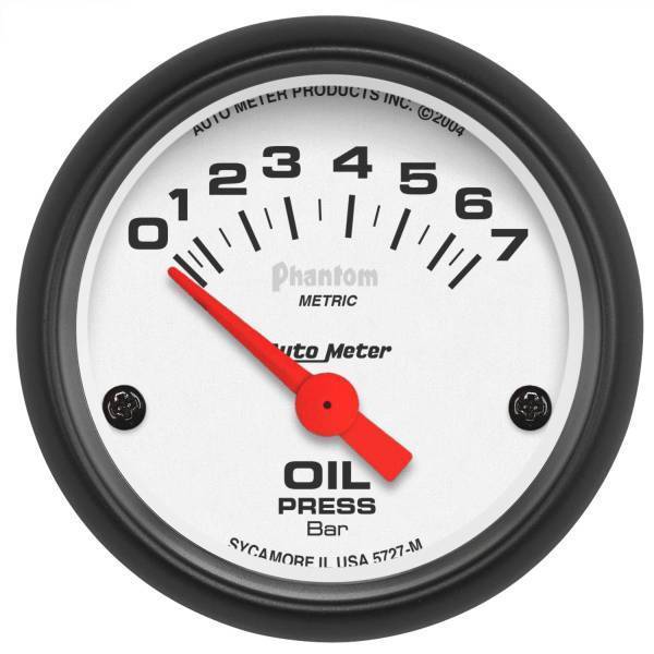 Autometer - AutoMeter GAUGE OIL PRESSURE 2 1/16in. 7BAR ELECTRIC PHANTOM - 5727-M