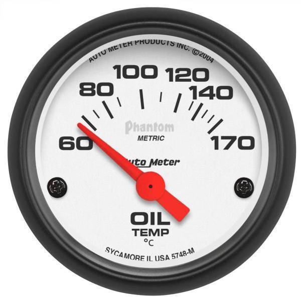 Autometer - AutoMeter GAUGE OIL TEMP 2 1/16in. 60-170deg.F ELECTRIC PHANTOM - 5748-M