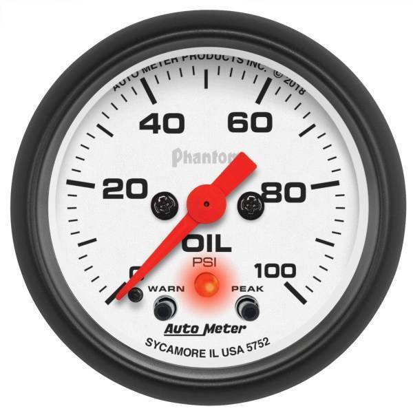 Autometer - AutoMeter GAUGE OIL PRESS 2 1/16in. 100PSI DIGITAL STEPPER MOTOR W/PK/WRN PHANTOM - 5752