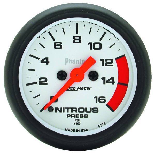 Autometer - AutoMeter GAUGE NITROUS PRESSURE 2 1/16in. 1600PSI DIGITAL STEPPER MOTOR PHANTOM - 5774