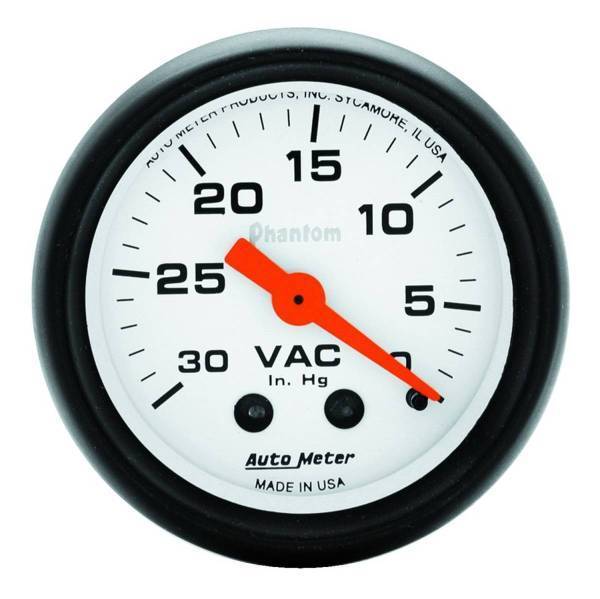 Autometer - AutoMeter GAUGE VACUUM 2 1/16in. 30INHG MECHANICAL PHANTOM - 5784