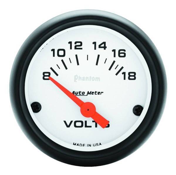 Autometer - AutoMeter GAUGE VOLTMETER 2 1/16in. 18V ELEC PHANTOM - 5791