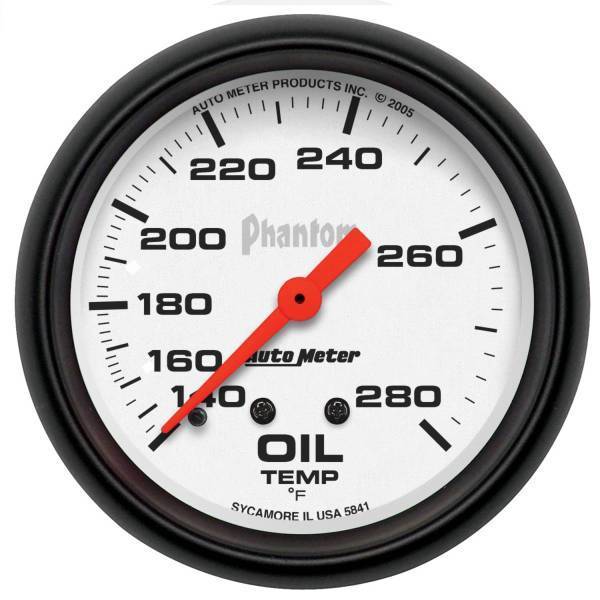 Autometer - AutoMeter GAUGE OIL TEMP 2 5/8in. 140-280deg.F MECHANICAL PHANTOM - 5841
