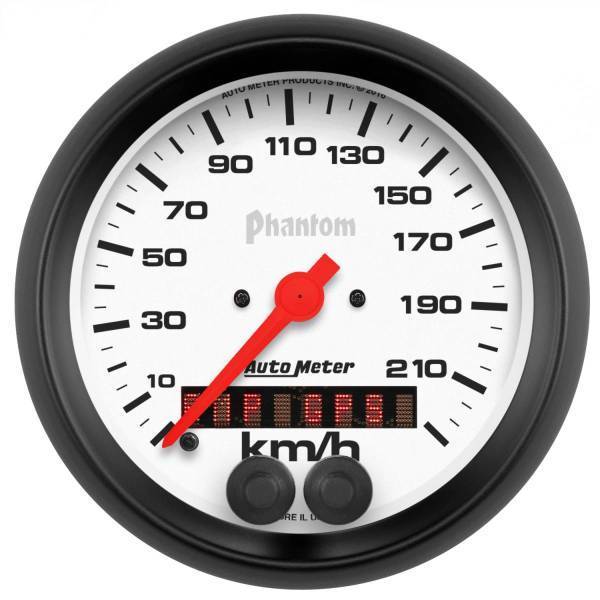 Autometer - AutoMeter GAUGE SPEEDOMETER 3 3/8in. 225KM/H GPS PHANTOM - 5880-M