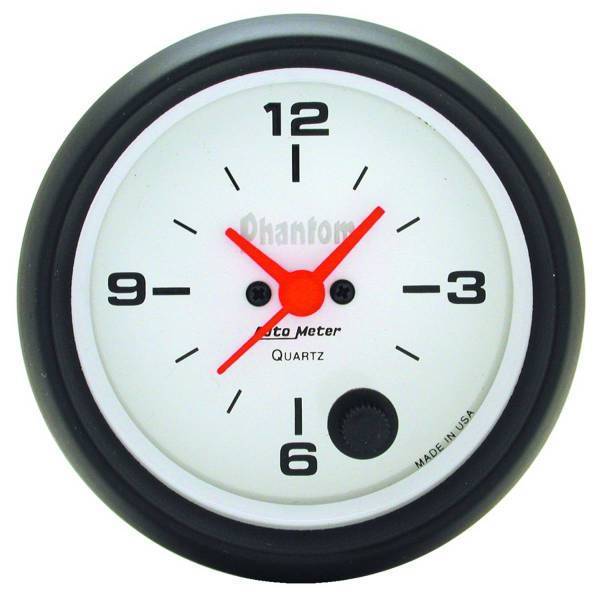 Autometer - AutoMeter GAUGE CLOCK 2 5/8in. 12HR ANALOG PHANTOM - 5885