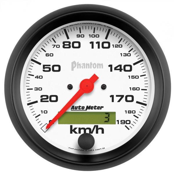 Autometer - AutoMeter GAUGE SPEEDOMETER 3 3/8in. 190KM/H ELEC. PROG. W/LCD ODO PHANTOM - 5887-M