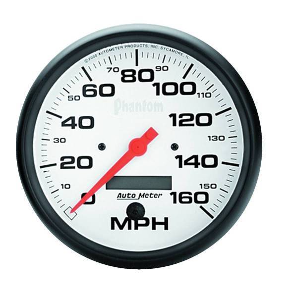 Autometer - AutoMeter GAUGE SPEEDO 5in. 160MPH ELEC. PROGRAM W/LCD ODO PHANTOM - 5889