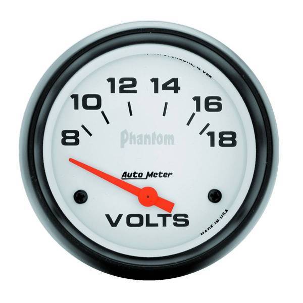 Autometer - AutoMeter GAUGE VOLTMETER 2 5/8in. 18V ELECTRIC PHANTOM - 5891