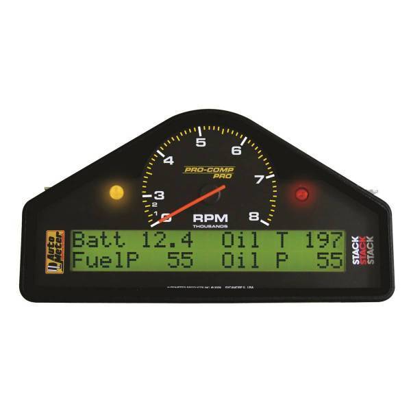 Autometer - AutoMeter RACE DASH DISPLAY 8K DUAL RANGE RPM/MPH/FUELP/OILP/OILT/WTMP/VOLT PRO-COMP - 6012