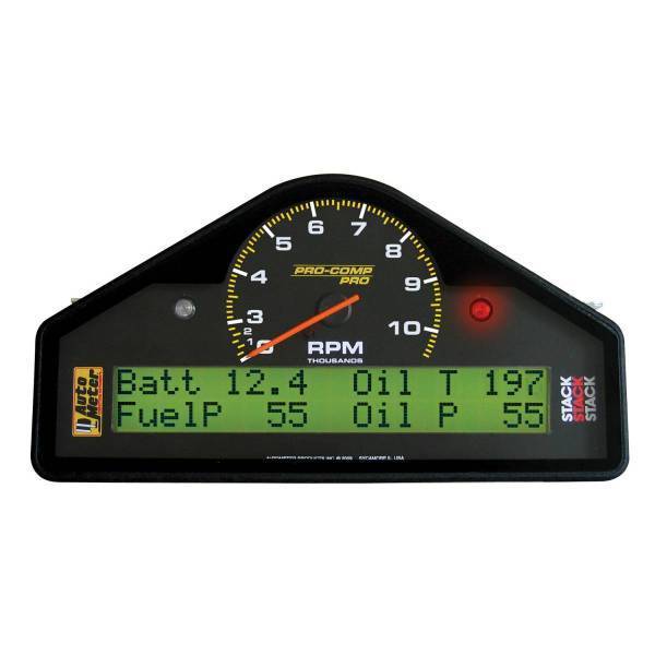 Autometer - AutoMeter RACE DASH DISPLAY 10.5K RPM/MPH/FUELP/OILP/OILT/WTMP/VOLT PRO-COMP - 6013
