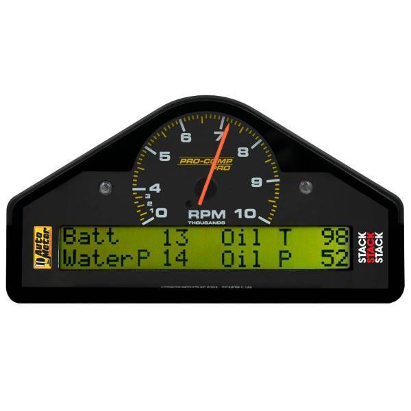 Autometer - AutoMeter RACE DASH DISPLAY 10K RPM/WTRP/FUELP/OILP/OILT/WTMP/VOLT PRO-COMP - 6014