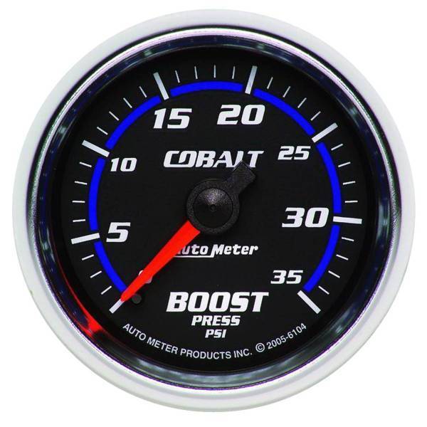 Autometer - AutoMeter GAUGE BOOST 2 1/16in. 35PSI MECHANICAL COBALT - 6104