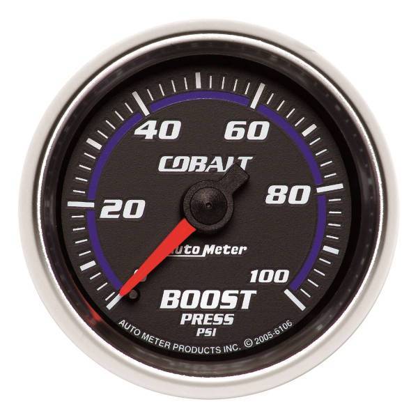 Autometer - AutoMeter GAUGE BOOST 2 1/16in. 100PSI MECHANICAL COBALT - 6106