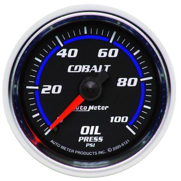 Autometer - AutoMeter GAUGE OIL PRESSURE 2 1/16in. 100PSI MECHANICAL COBALT - 6121