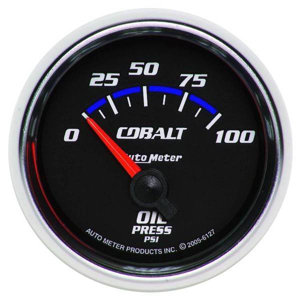 Autometer - AutoMeter GAUGE OIL PRESSURE 2 1/16in. 100PSI ELECTRIC COBALT - 6127